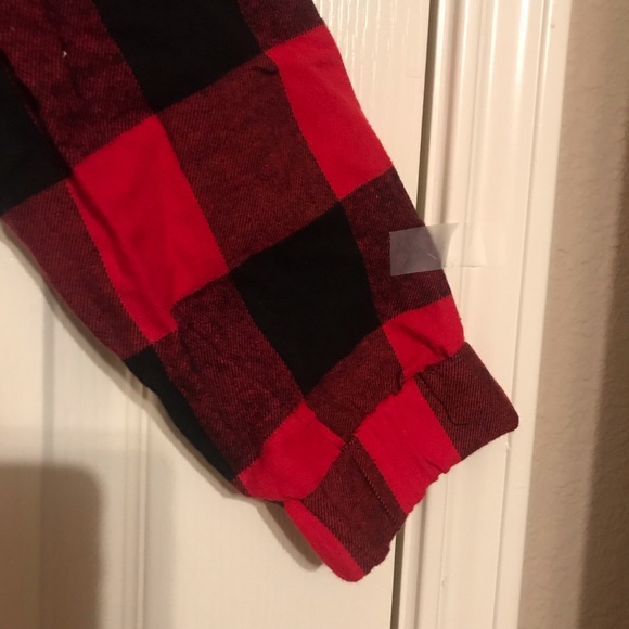 NWT-Women’s lightweight flannel plaid shirt w/snap closure, hood & drawstring - Picture 3 of 9